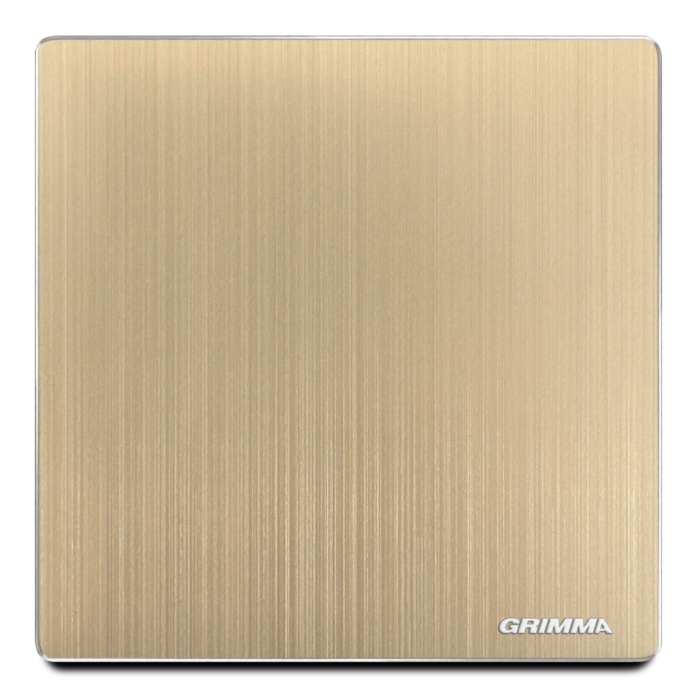 Công tắc đơn 2 chiều, mặt nhôm, màu vàng gold - Grimma G52GK12