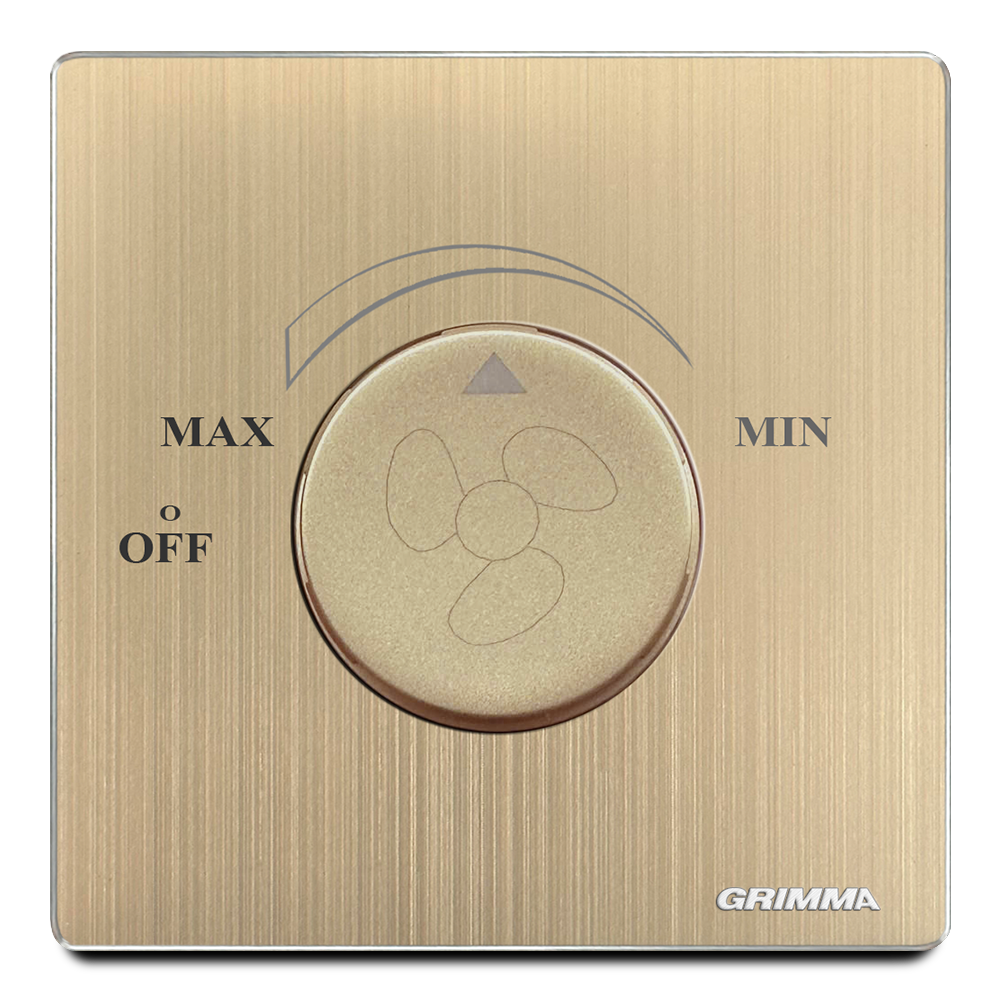 Triết áp quạt, mặt nhôm, màu vàng gold - Grimma G52GDS