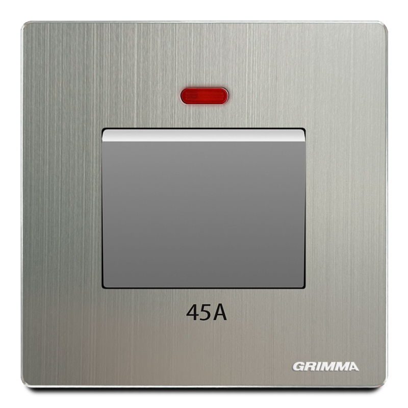 Công tắc 45A, mặt nhôm, xám - Grimma G52K45A