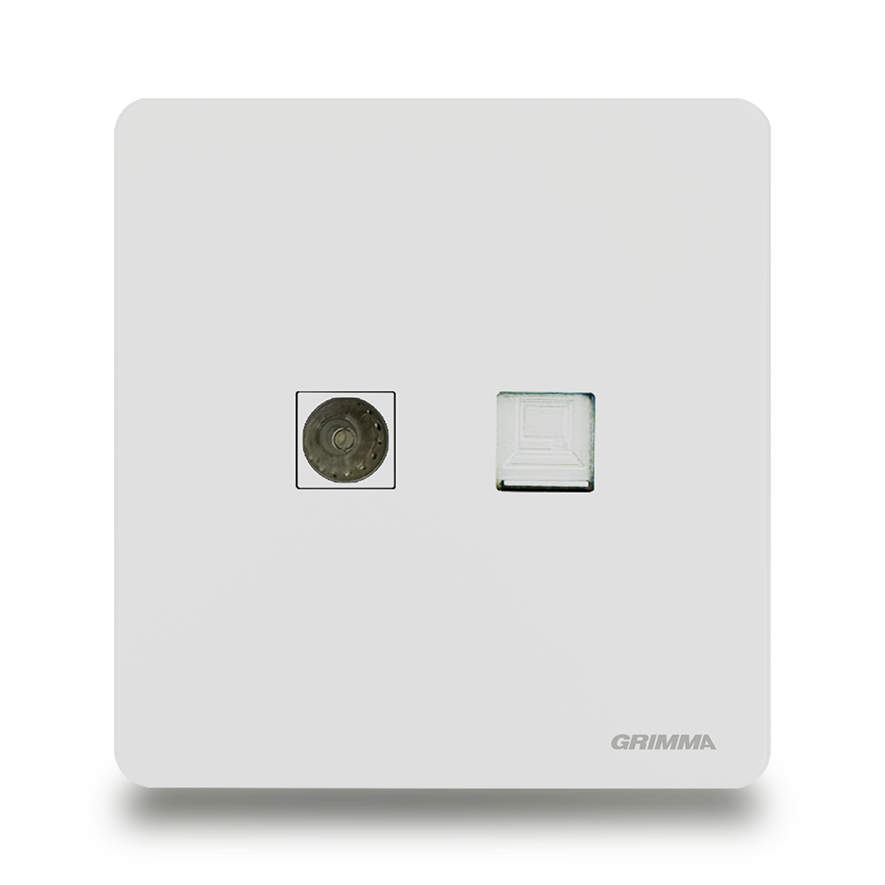 Bộ ổ cắm tivi + mạng Grimma G3WTVPC