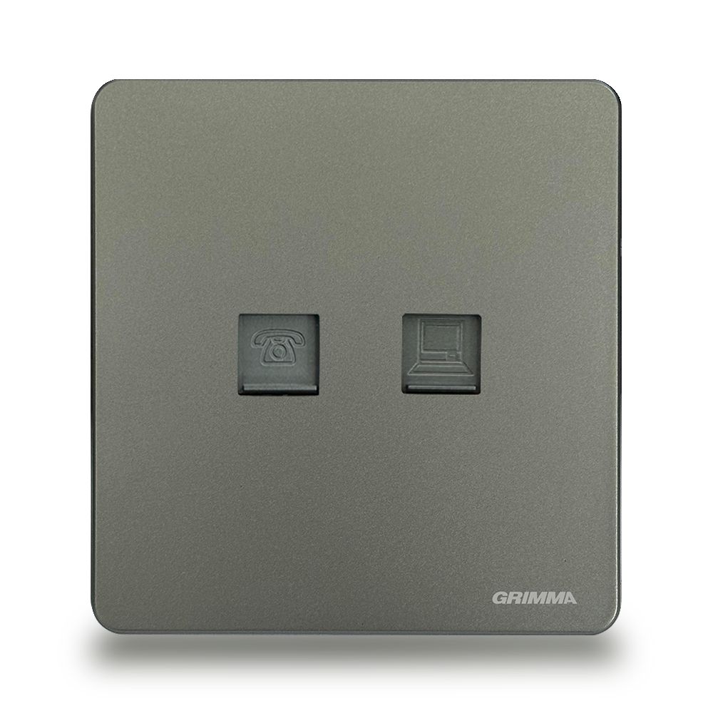 Bộ ổ cắm điện thoại + mạng Grimma G4TELPC