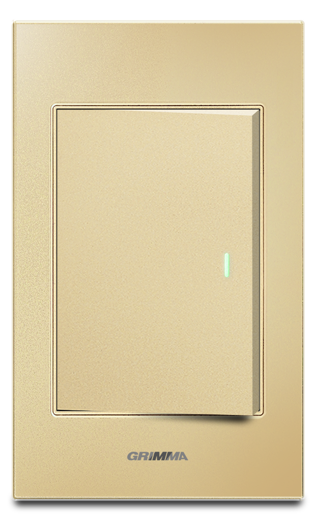Bộ công tắc đơn 2 chiều Grimma, mặt kính cường lực G6 series G6GLGK12