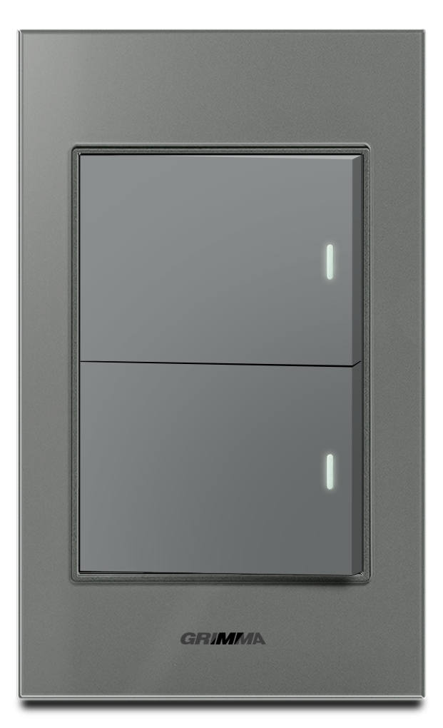 Bộ công tắc đôi 2 chiều Grimma, mặt kính cường lực G6 series G6GLXK22
