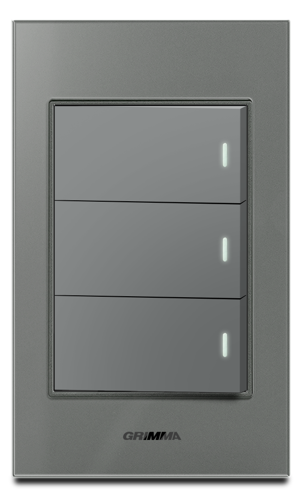 Bộ công tắc ba 1 chiều Grimma, mặt kính cường lực G6 series G6GLXK31