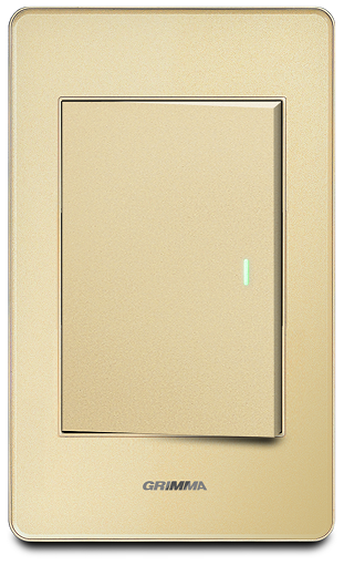 Bộ công tắc đơn 2 chiều Grimma, mặt Acrylic vàng G7 series G7ACGK12