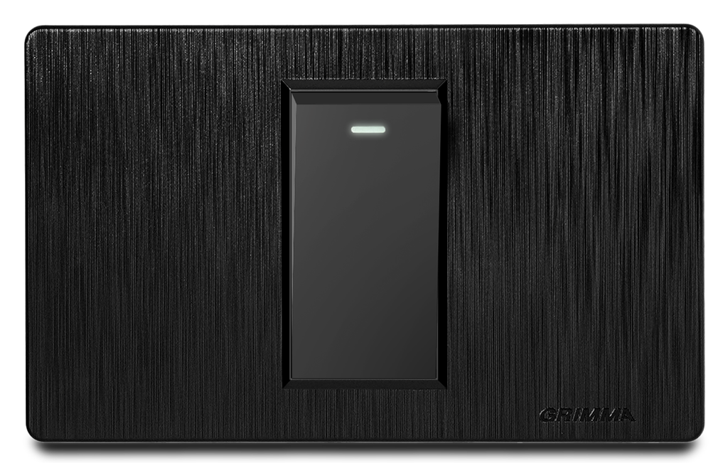 Bộ công tắc đơn 1 chiều Grimma, mặt nhựa vân xước G8 series G8BK13