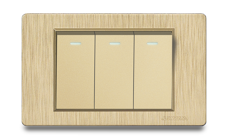 Bộ công tắc ba 2 chiều Grimma, mặt nhựa vân xước G8 series G8GK32