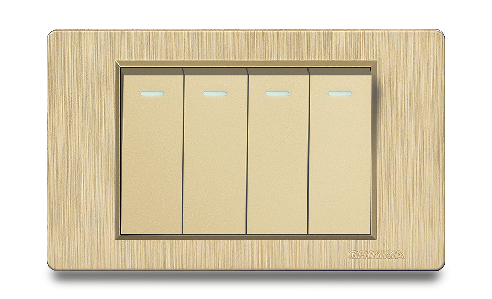 Bộ công tắc bốn 2 chiều Grimma, mặt nhựa vân xước G8 series G8GK42