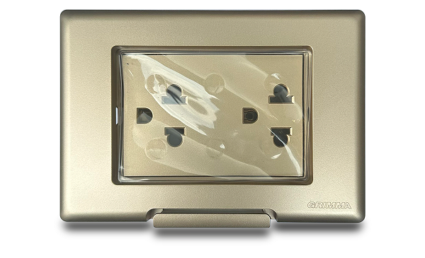 Bộ ổ cắm đôi 3 chấu chống nước Grimma G8 series G8GWFSK333