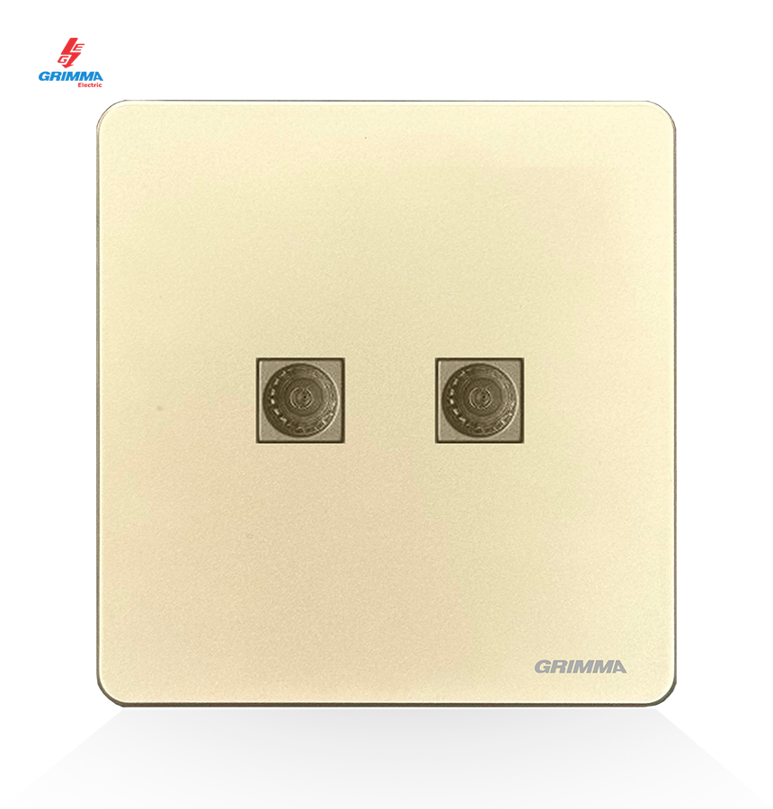 Bộ ổ cắm đôi tivi Grimma G3G2TV
