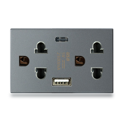 Hạt ổ cắm USB type A + type C size L Grimma G8 series, G8SKUSB