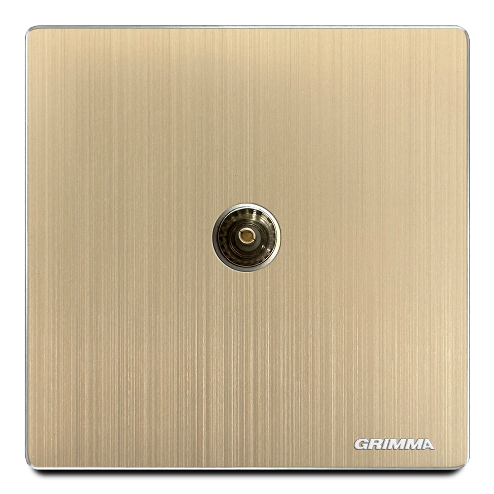 Ổ cắm đơn tivi, mặt nhôm, màu vàng gold - Grimma G52G1TV