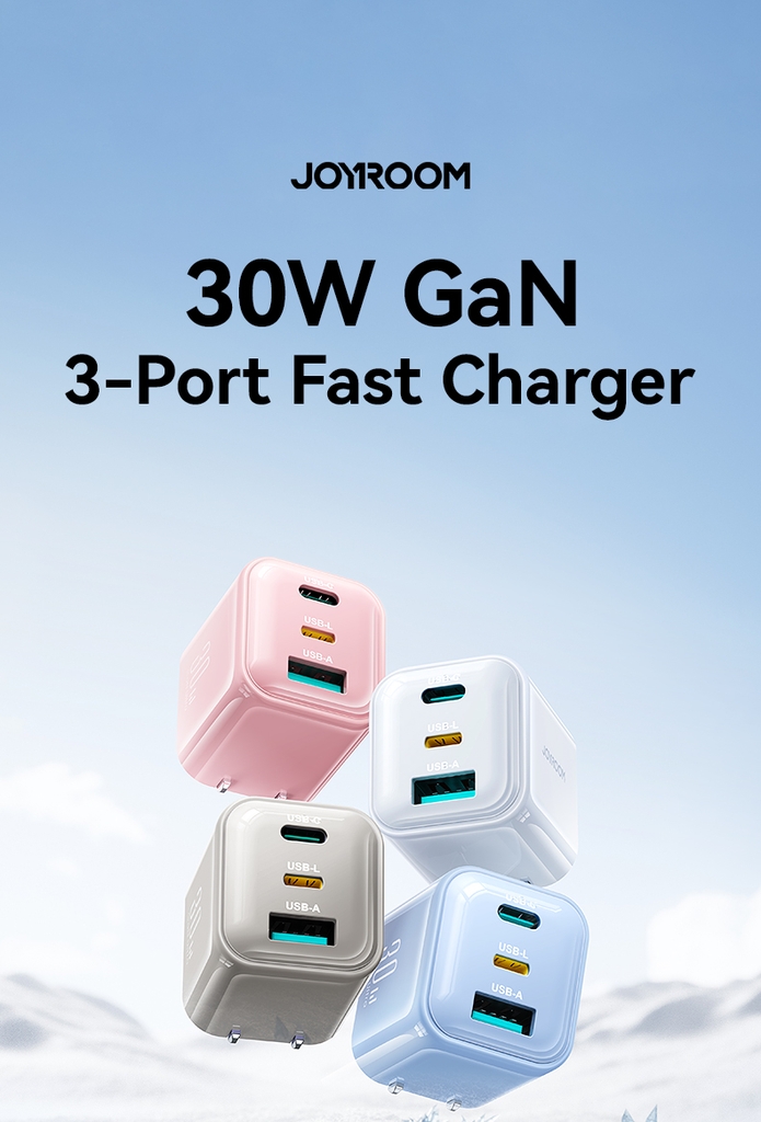 Củ sạc 30W Joyroom TCG14 nhỏ gọn di động 3 cổng sạc Lightning Type-C USB