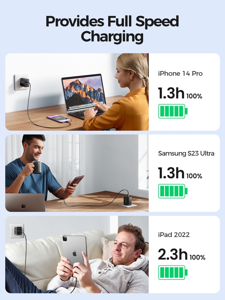 Củ sạc 40W TCF09 Joyroom 2 cổng sạc Type C dùng cho điện thoại Samsung, iPhone