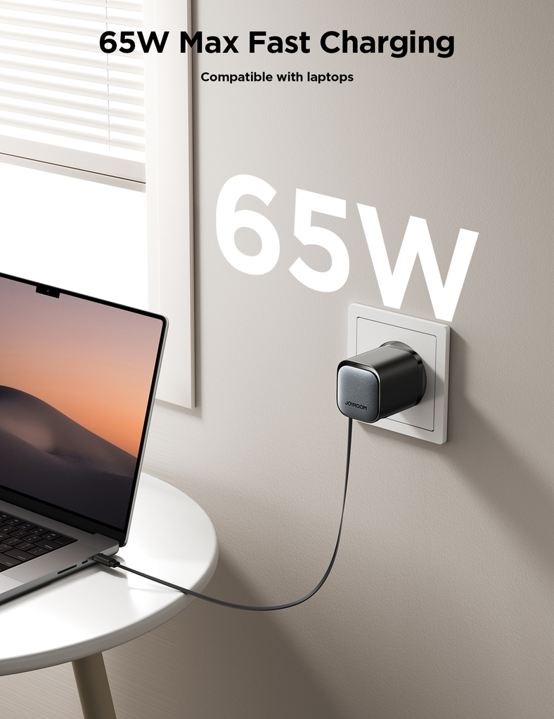 Củ sạc nhanh Joyroom 65W dây rút gọn tích hợp TCL02 GaN Charger with Retractable Cable