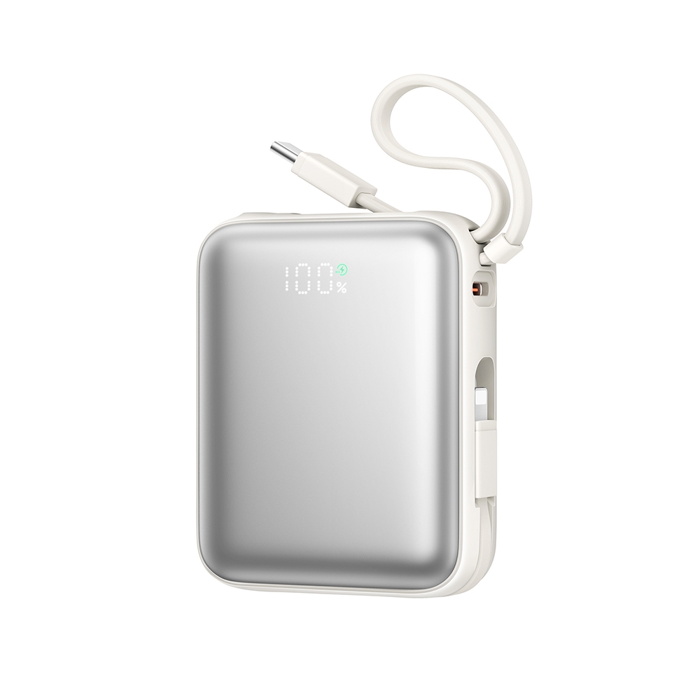 Sạc dự phòng JOYROOM 10000mah PBF27 22.5W siêu nhỏ tích hợp cáp sạc Type C và Lightning dùng cho iPhone 16 , Samsung S24 , Fold