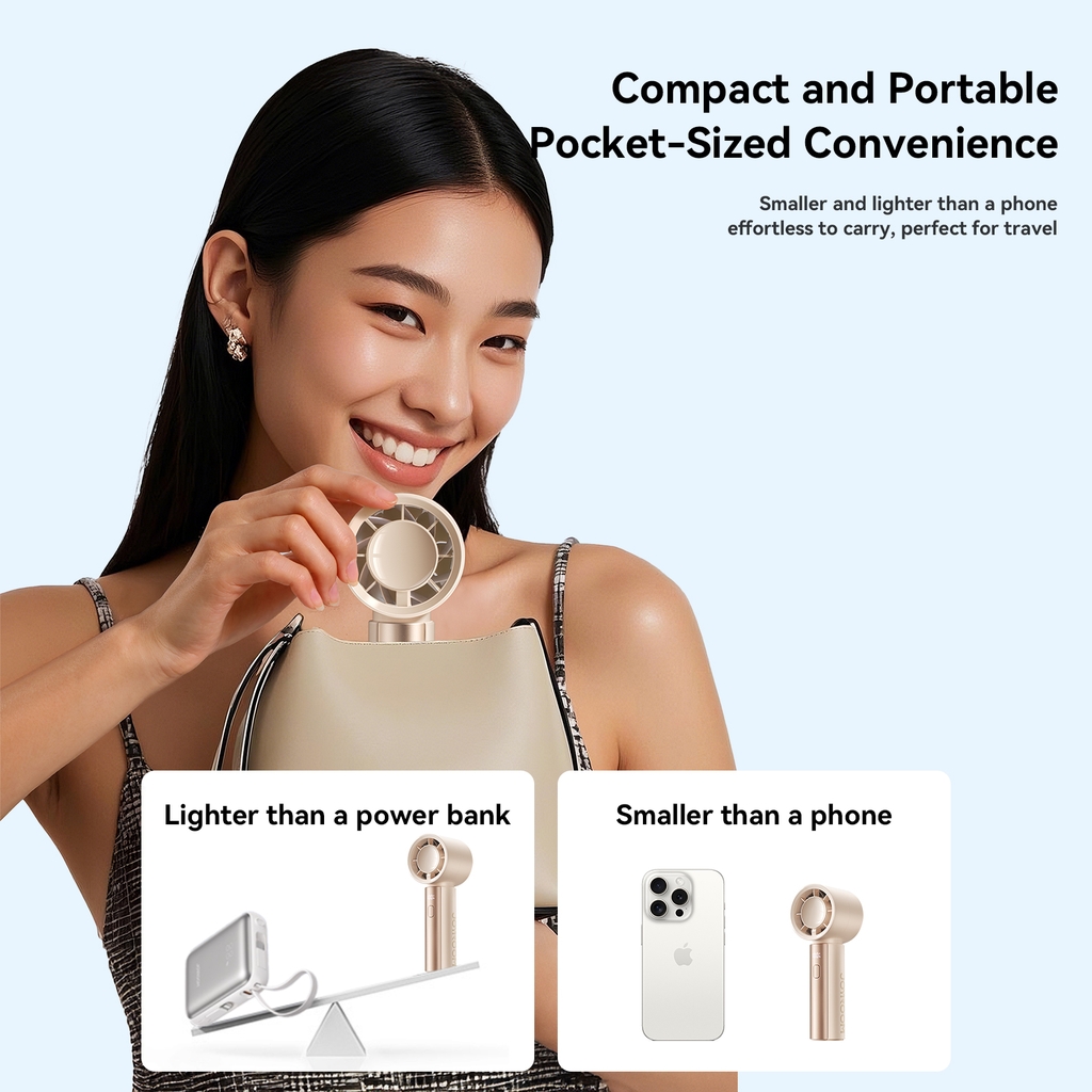 Quạt mini Cầm Tay Joyroom CY716 pin 4000mAh (13,500 RPM HyperDrive™, hơn 6 tiếng sử dụng)