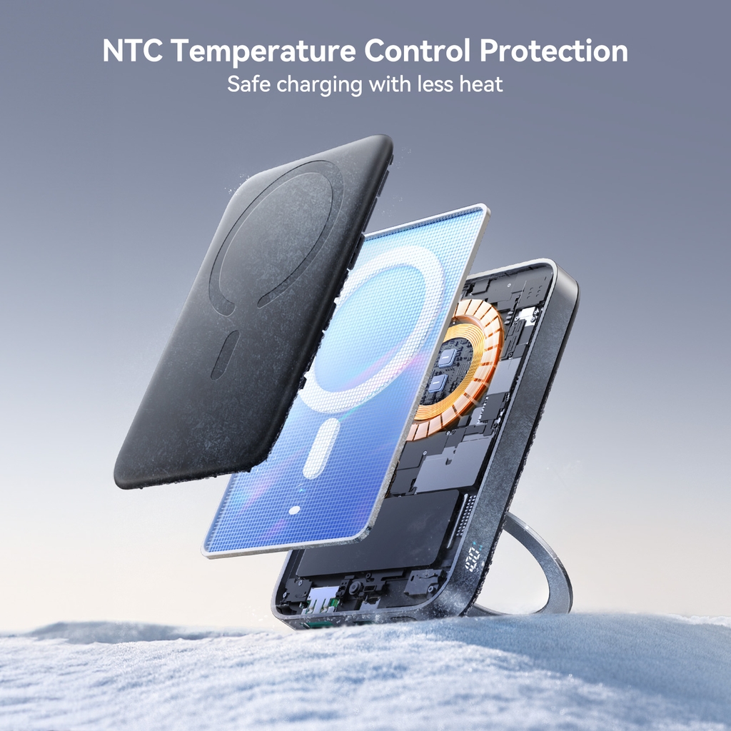 Sạc dự phòng iPhone 22.5W Joyroom PBM12 không dây nam châm tích hợp giá đỡ Ring Holder dùng cho điện thoại không dây iPhone, Samsung