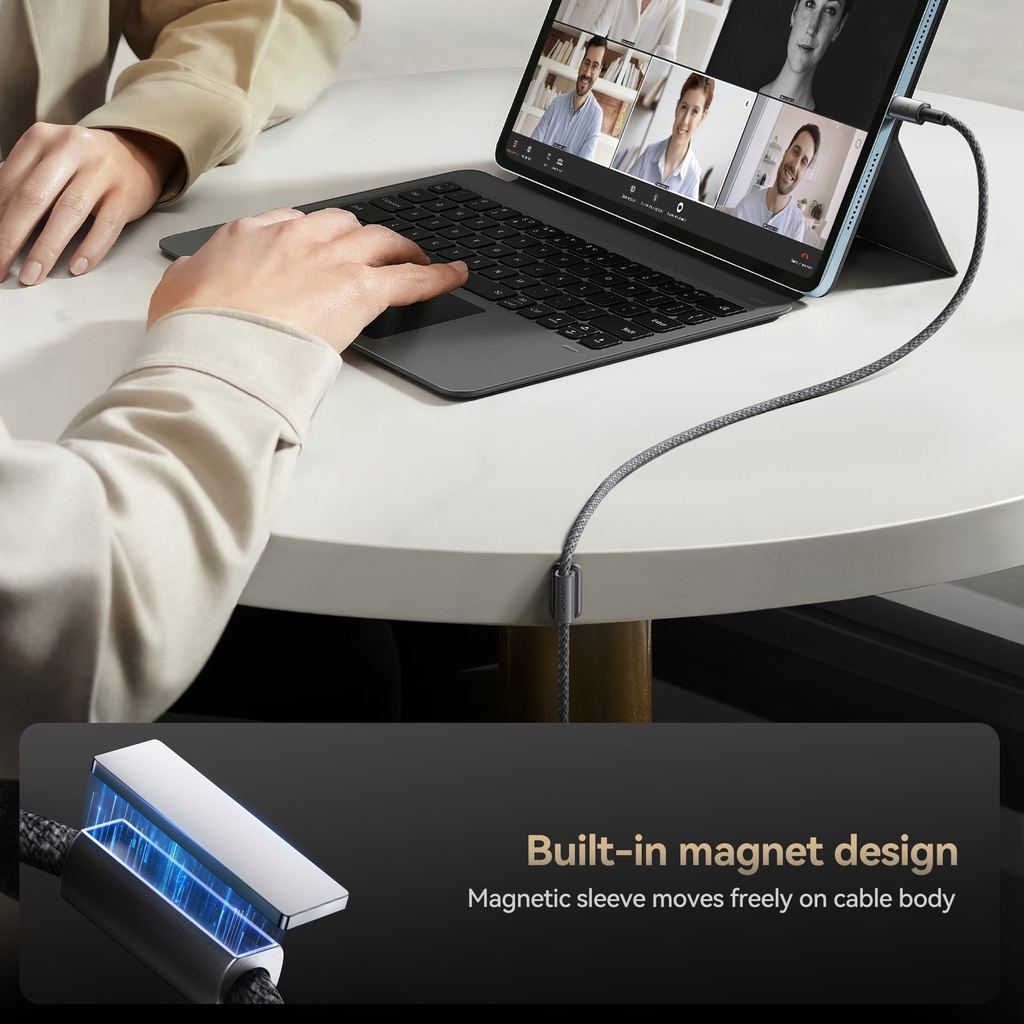 Cáp sạc Joyroom A50 Unlimited tích hợp bộ cố định cáp nam châm sạc nhanh 3A truyền dữ liệu USB to Lightning dùng cho iPhone, iPad