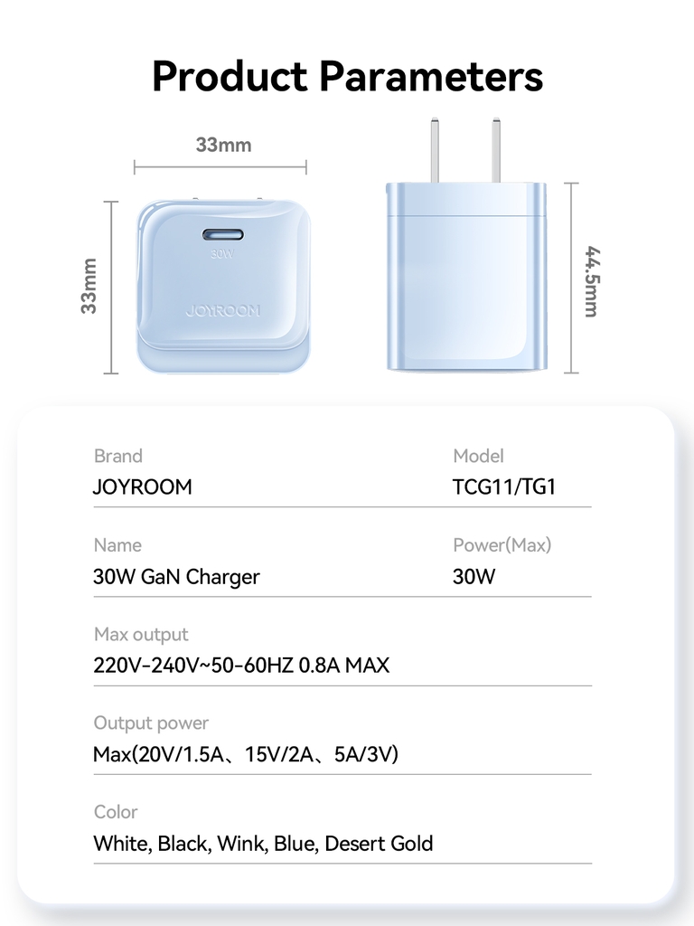 Củ sạc 30W Joyroom TCG11 nhỏ gọn di động 1 cổng sạc C