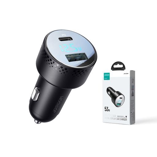 Tẩu sạc ô tô Joyroom CCD01 53W 2 cổng sạc A+C màn hình hiển thị Digital Display Car Charger dùng cho xe hơi