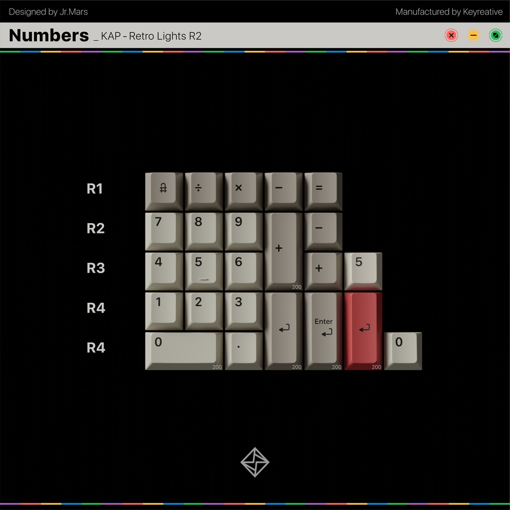 Bộ keycap KAP Retro Lights R2 (Cherry profile / PBT Double-shot)