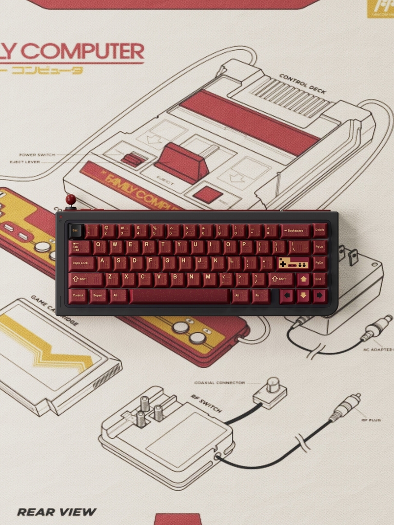 Bộ keycap 80Retros FC1983 (Cherry profile / PBT Ink-Printing + ABS Double-Shot)