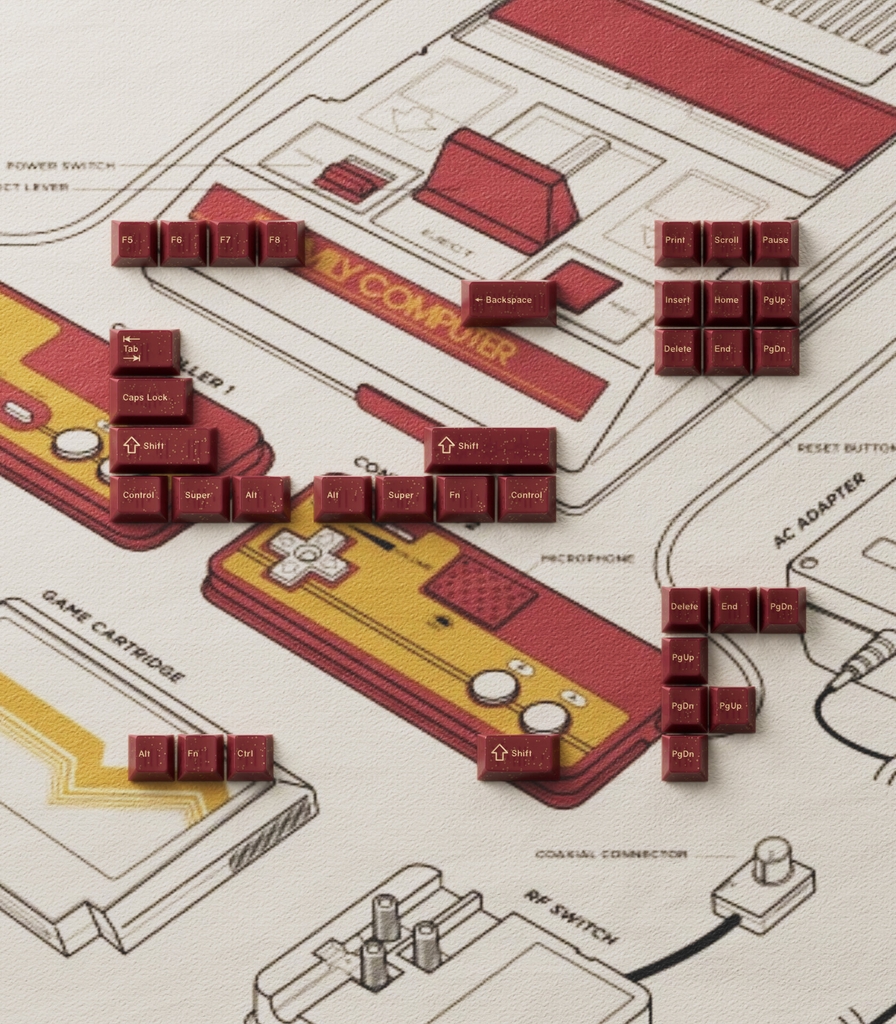 Bộ keycap 80Retros FC1983 (Cherry profile / PBT Ink-Printing + ABS Double-Shot)