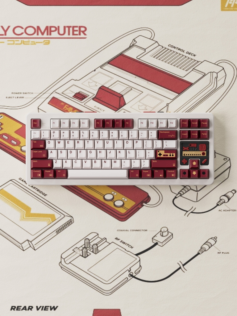 Bộ keycap 80Retros FC1983 (Cherry profile / PBT Ink-Printing + ABS Double-Shot)