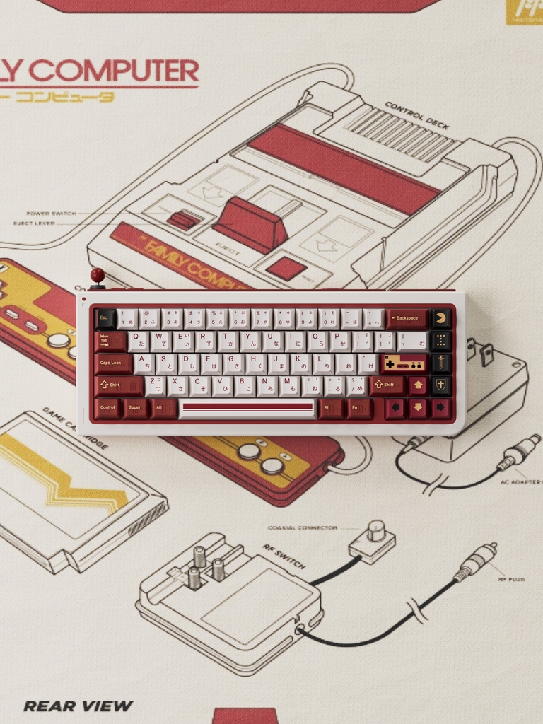 Bộ keycap 80Retros FC1983 (Cherry profile / PBT Ink-Printing + ABS Double-Shot)