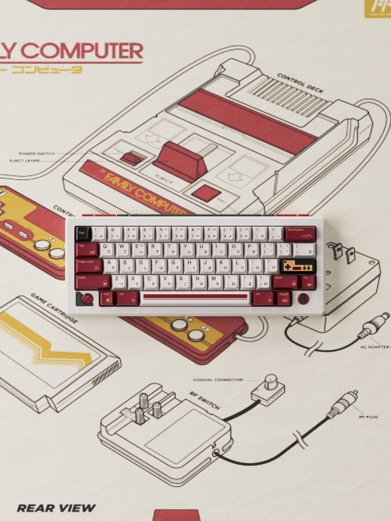 Bộ keycap 80Retros FC1983 (Cherry profile / PBT Ink-Printing + ABS Double-Shot)