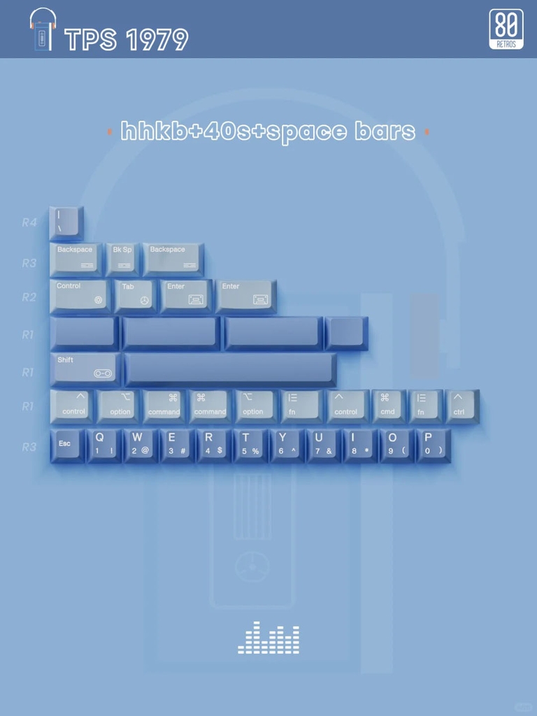 Bộ keycap 80Retros TPS 1979 (Cherry profile / PBT)