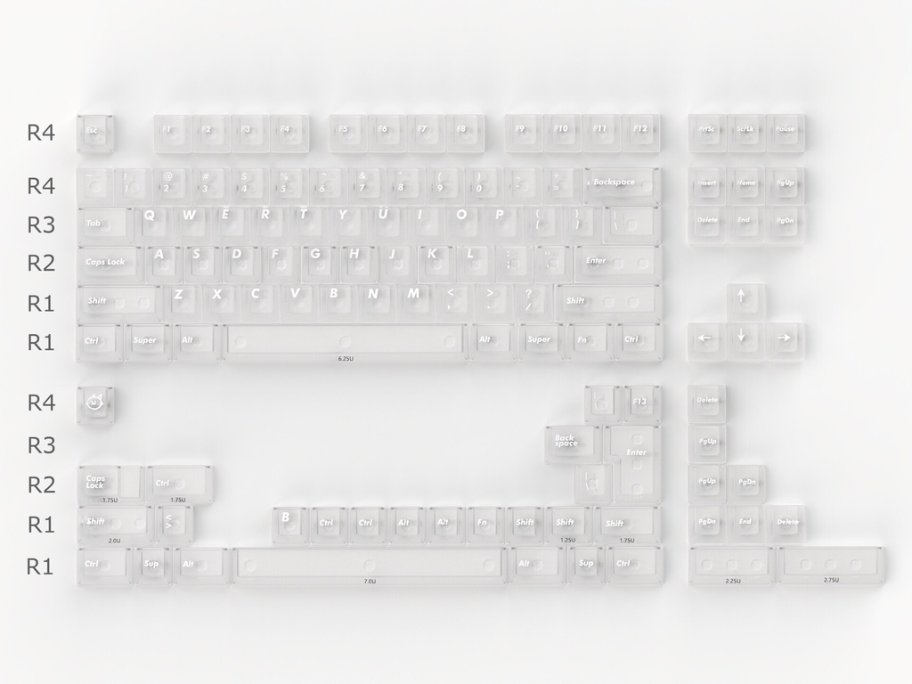 Bộ keycap Aifei Matte Transparent White (Cherry Profile / ABS)