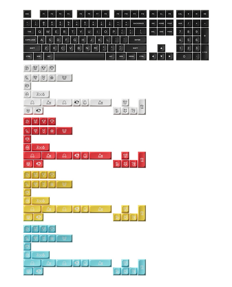 Akko White on Black Keycaps (MDA / PBT Double-shot / 227 nút)