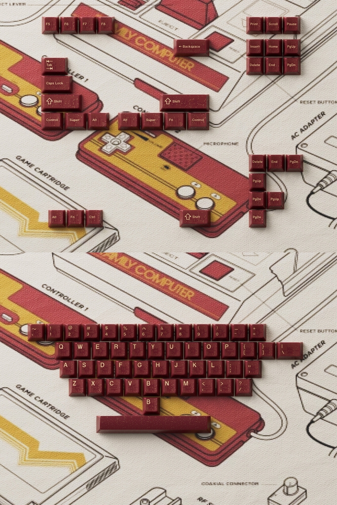 Bộ keycap 80Retros FC1983 (Cherry profile / PBT Ink-Printing + ABS Double-Shot)