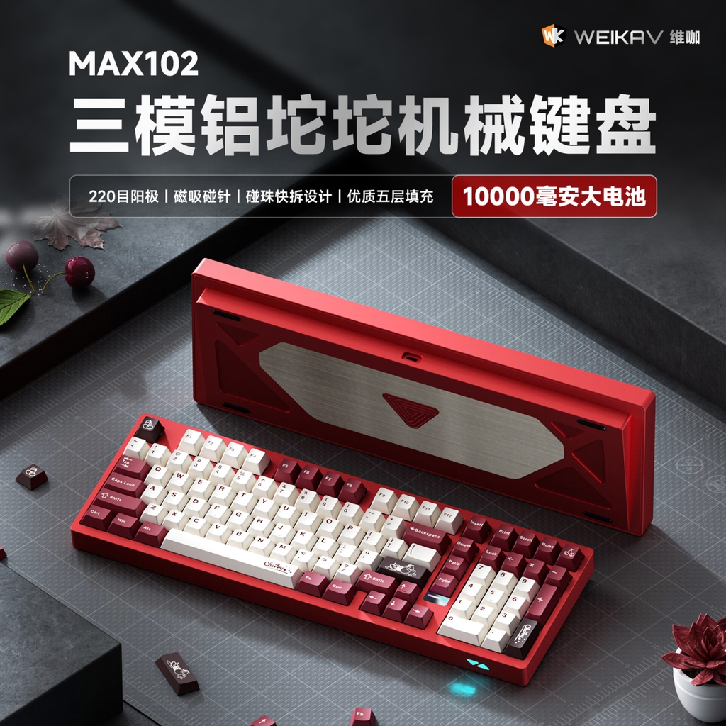 Bàn phím Weikav Max102 - Bàn phím nhôm 3 mode