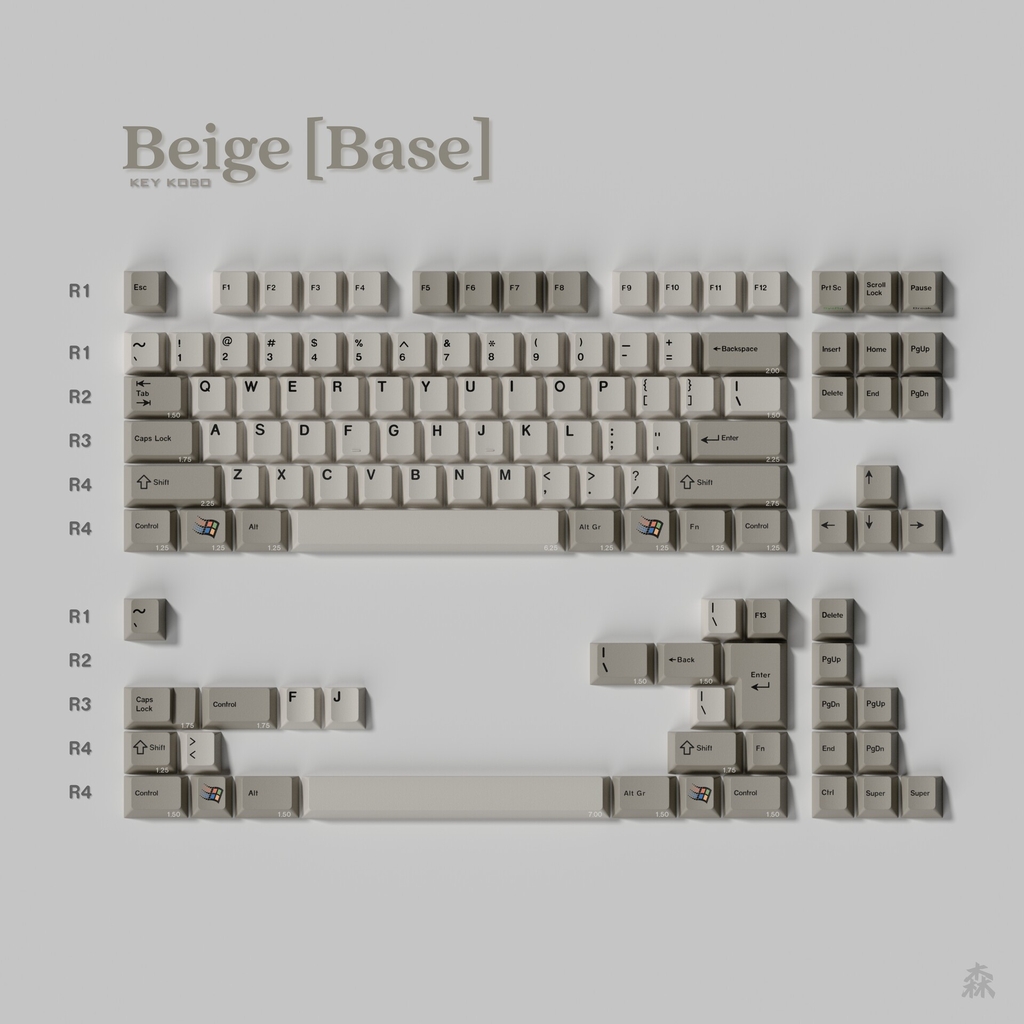 [GB] Bộ keycap Key Kobo Beige (Cherry profile / ABS Double-shot)