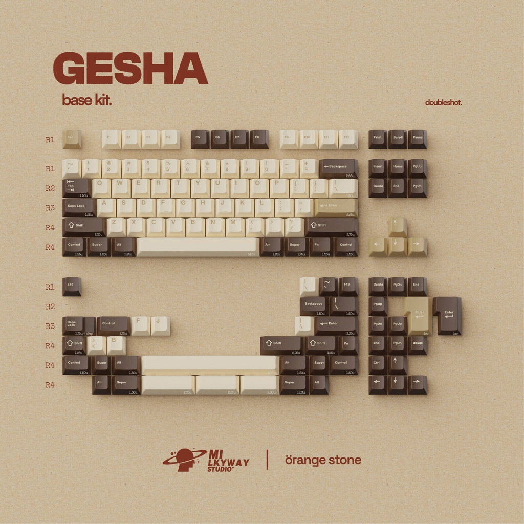 Bộ keycap MW Gesha (Cherry profile / ABS Double-shot)