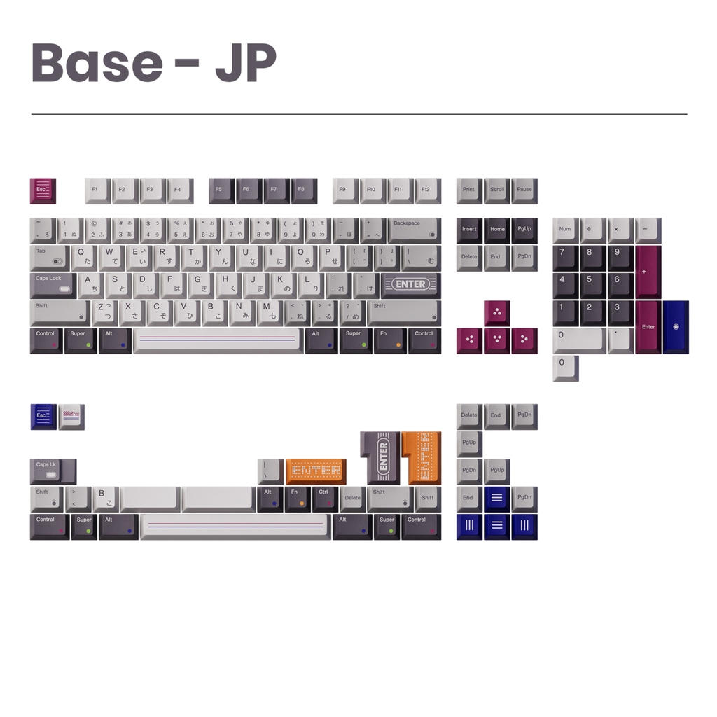 Bộ keycap 80Retros Game 1989 Cool Gray (Cherry profile / PBT)