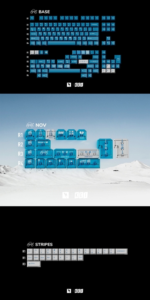 Bộ keycap Keykobo Soju (Cherry profile / ABS Double-shot)