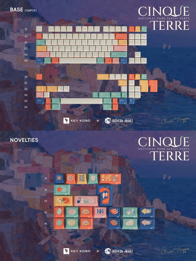 Bộ keycap KeyKobo Cinque Terre (Cherry profile / ABS Double-shot)