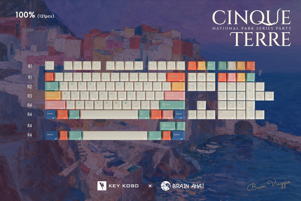 Bộ keycap KeyKobo Cinque Terre (Cherry profile / ABS Double-shot)