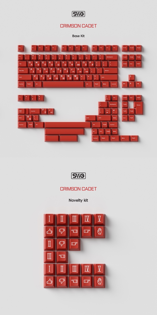 [GB] Bộ keycap SWG Crimson Cadet (Cherry profile / ABS Double-shot)