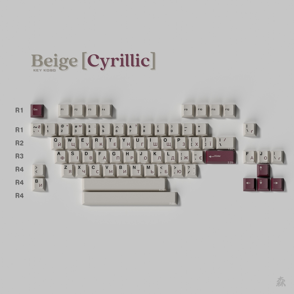 [GB] Bộ keycap Key Kobo Beige (Cherry profile / ABS Double-shot)