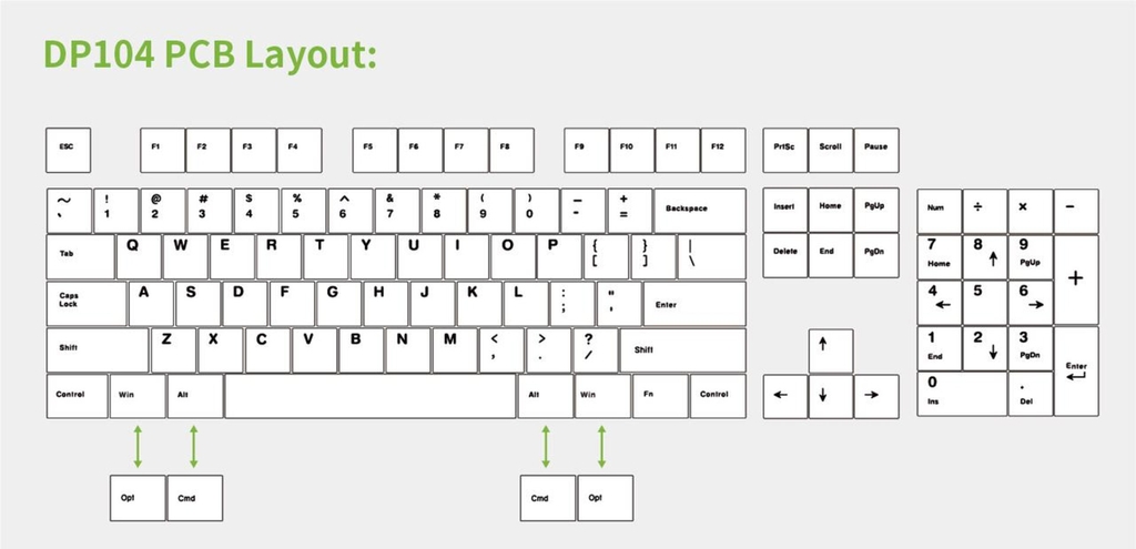 [Pre-order] Bàn phím cơ DP104 - Bàn phím chất lượng cao, full size