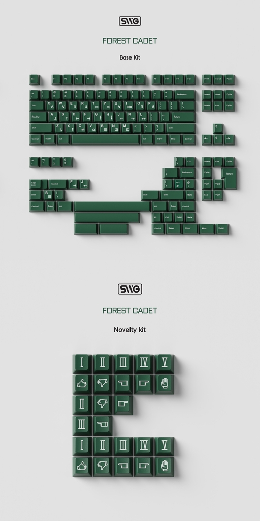 [GB] Bộ keycap SWG Forest Cadet (Cherry profile / ABS Double-shot)