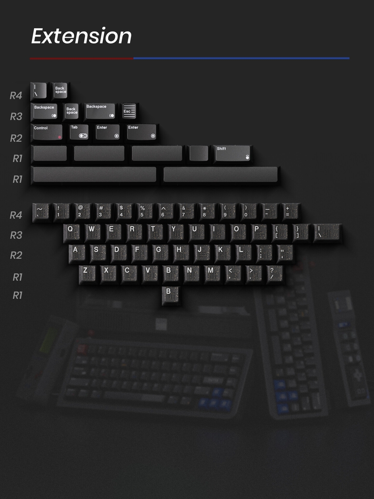 Bộ keycap 80Retros Game 1989 Black (Cherry profile / PBT + ABS)