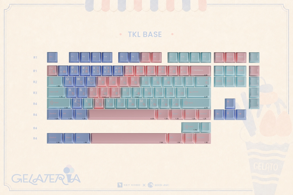Bộ keycap Key Kobo Gelateria (Cherry profile / ABS Double-shot)