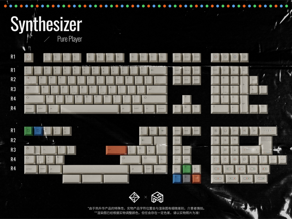 Bộ keycap GoMaster Pure Player (Cherry profile / PBT Dyesub)