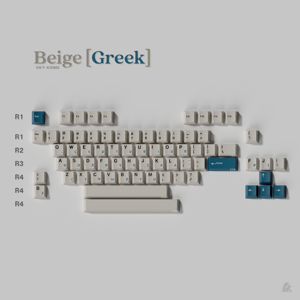[GB] Bộ keycap Key Kobo Beige (Cherry profile / ABS Double-shot)